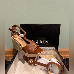 Ralph Lauren Women's Brown Wedge Sandals